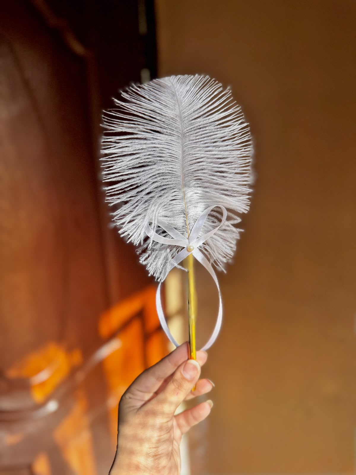 Fancy Feather Imported Pen (White Bow) 2