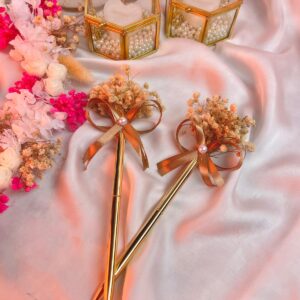 Imported Fancy Floral Golden Ribbon Pen